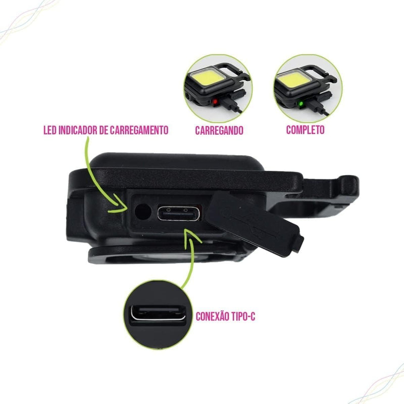 Mini Lanterna Com Led Portátil