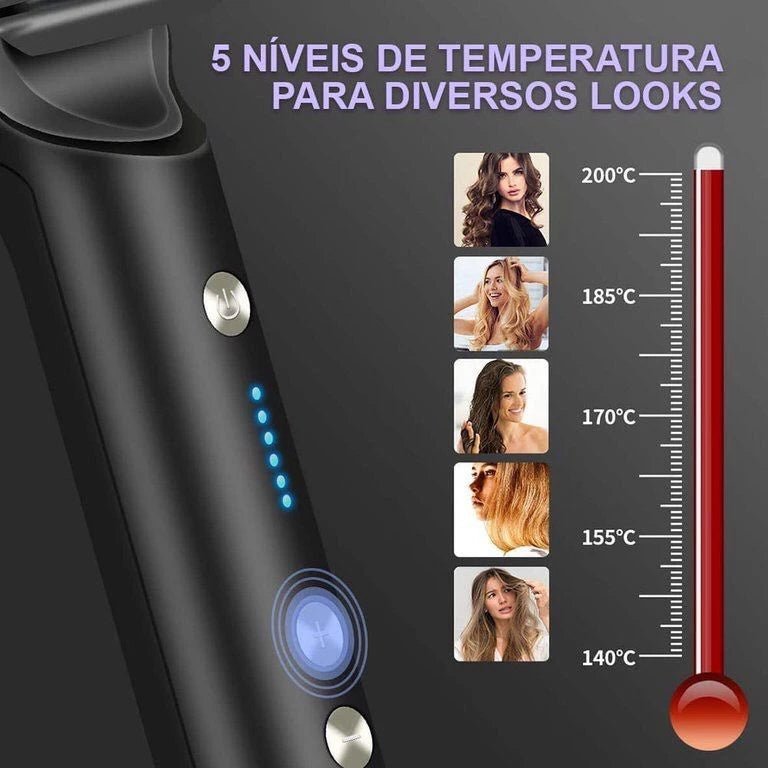 Escova Alisadora Bivolt 5 em 1 - Alisa, Hidrata, Modela, Alinha e Anti - Frizz - Danaly